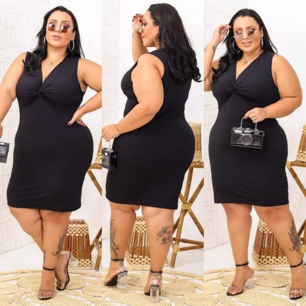 NEW Ribbed Neckline Dress Black Large